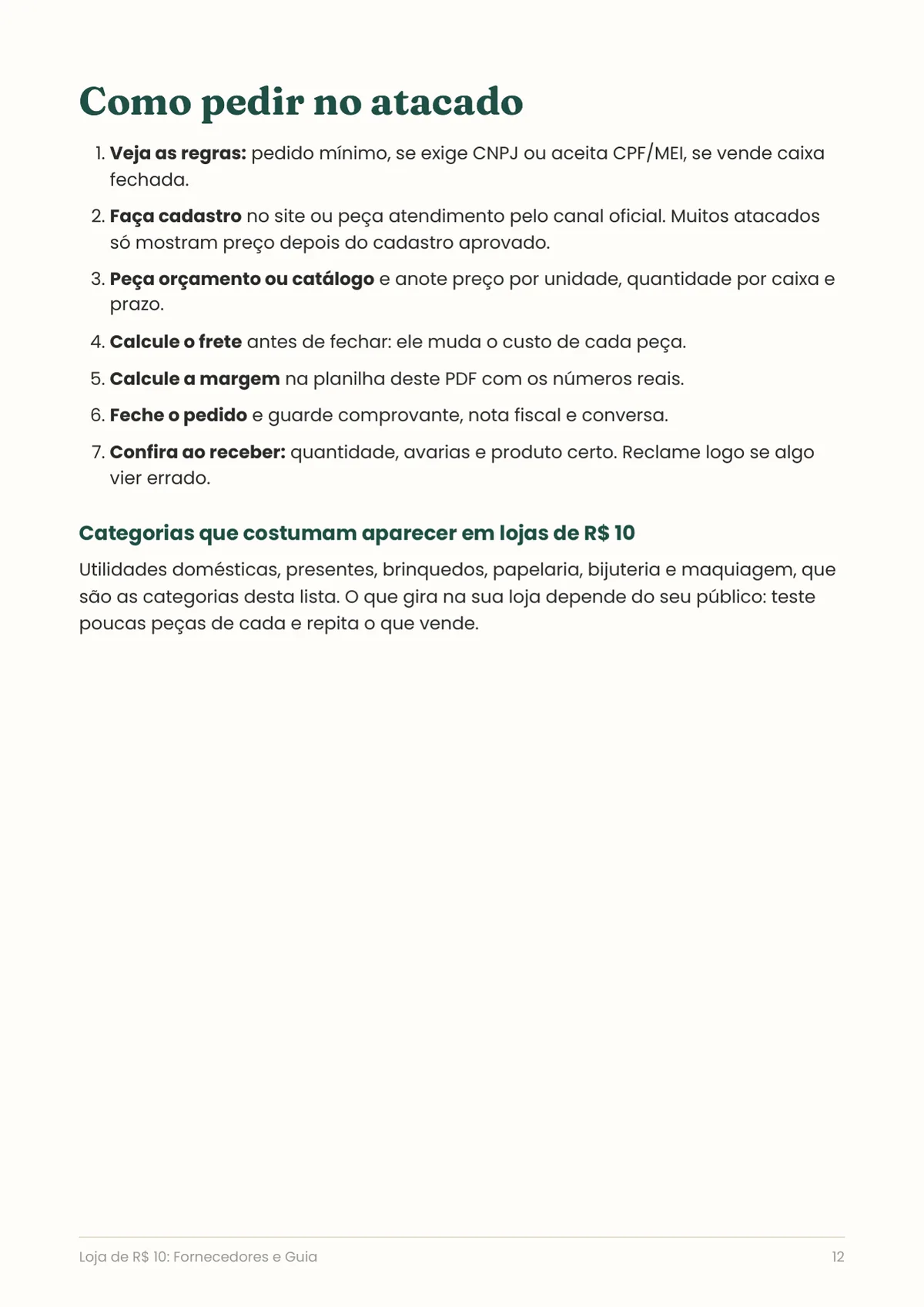 Página real do PDF Loja de R$ 10: como pedir no atacado